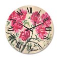 thumbnail image 1 of Designart 'Ancient Purple Azalea Flower' Traditional Wood Wall Clock, 1 of 5