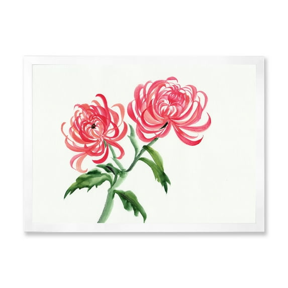 Designart 'Ancient Purple Chrysanthemum Flower' Traditional Framed Art Print