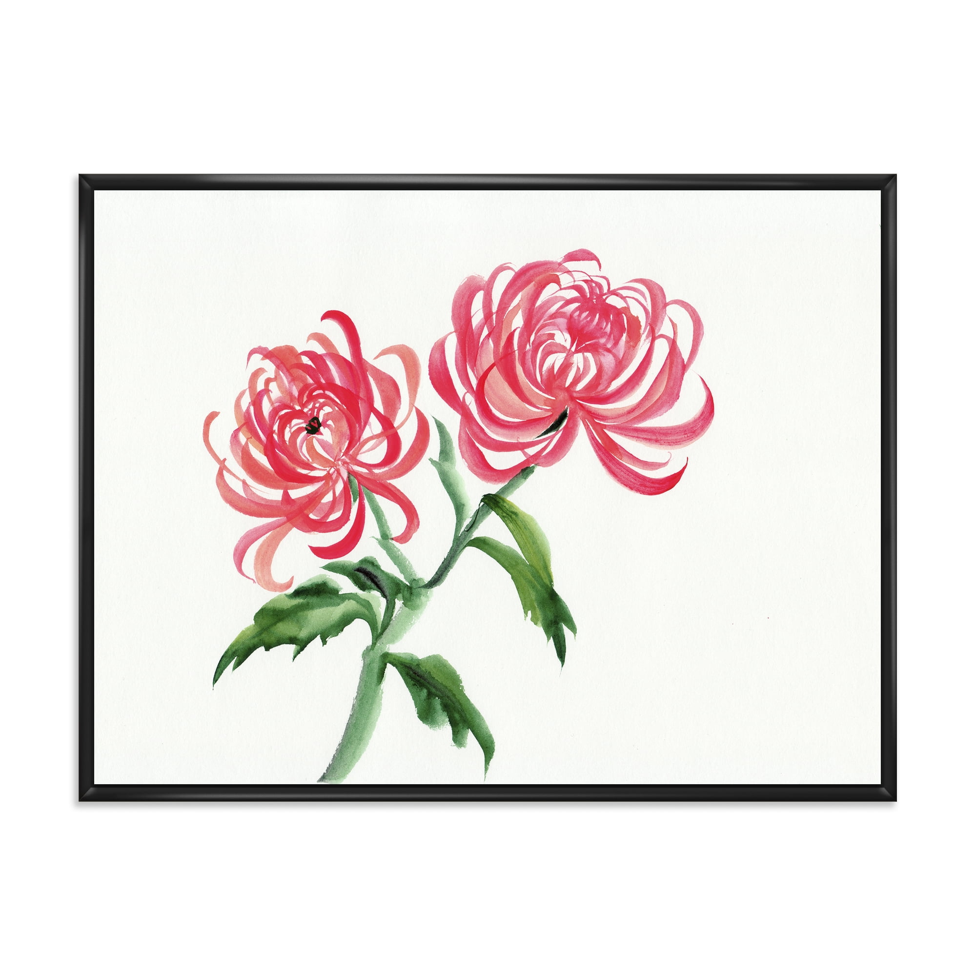 Designart 'Ancient Purple Chrysanthemum Flower' Traditional Framed Canvas Wall Art Print