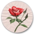 thumbnail image 1 of Designart 'Ancient Red Rose Flower II' Traditional Circle Metal Wall Art 36x36 - Disc of 36, 1 of 5