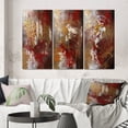 thumbnail image 1 of Designart "Ancient Revelations Gold and Red Abstract V" Abstract Painting Wall Art Set Of 3 - Modern Gold Gallery Wall Set For Home Decor, 1 of 6