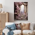 Designart "Ancient Ruins door to Even blooms In Pink and Brown"Fantasy
