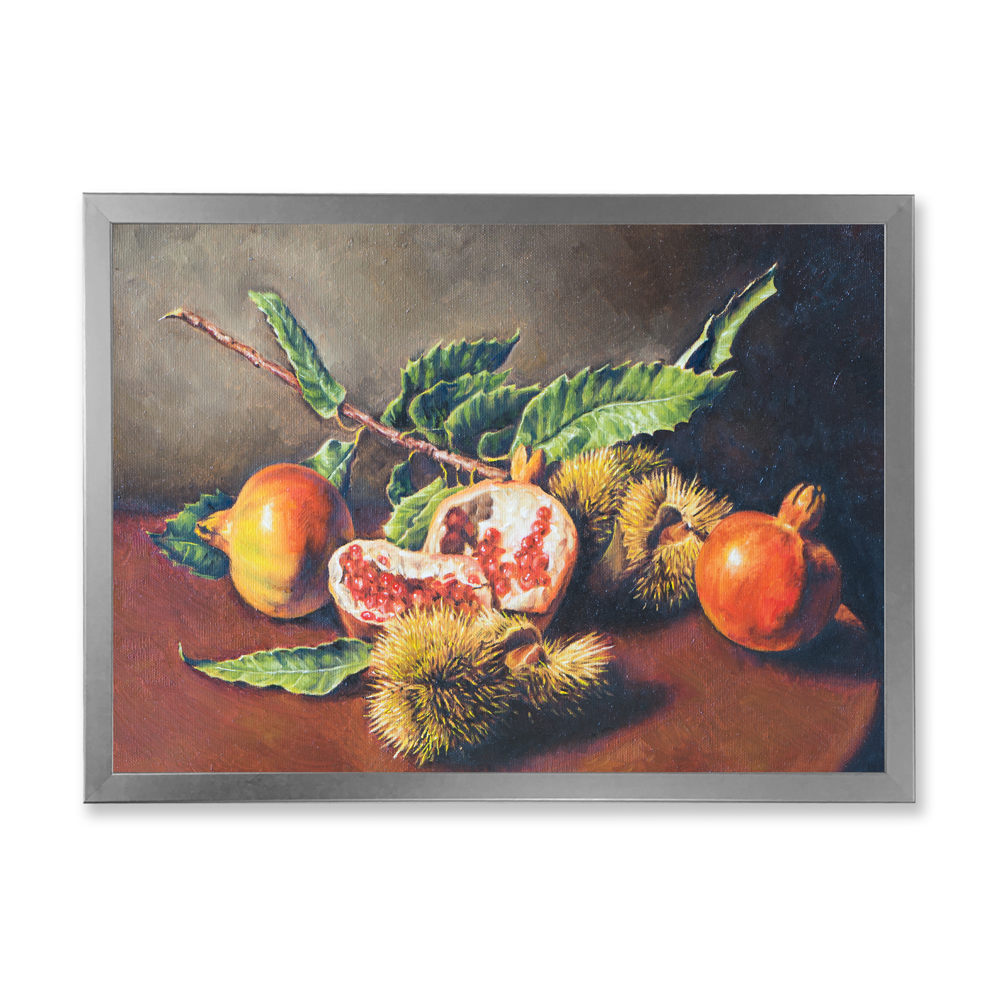 Designart 'Ancient Still Life of Orange Fruits' Traditional Framed Art Print