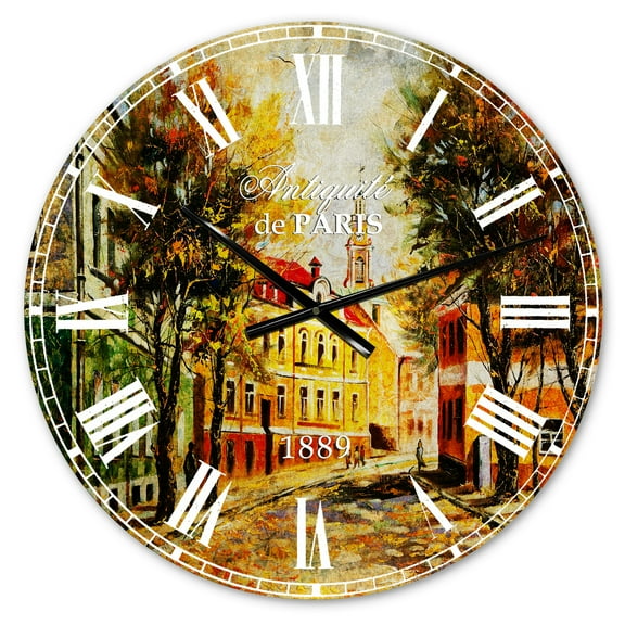 Designart 'Ancient Vitebsk in Autumn' French Country wall clock