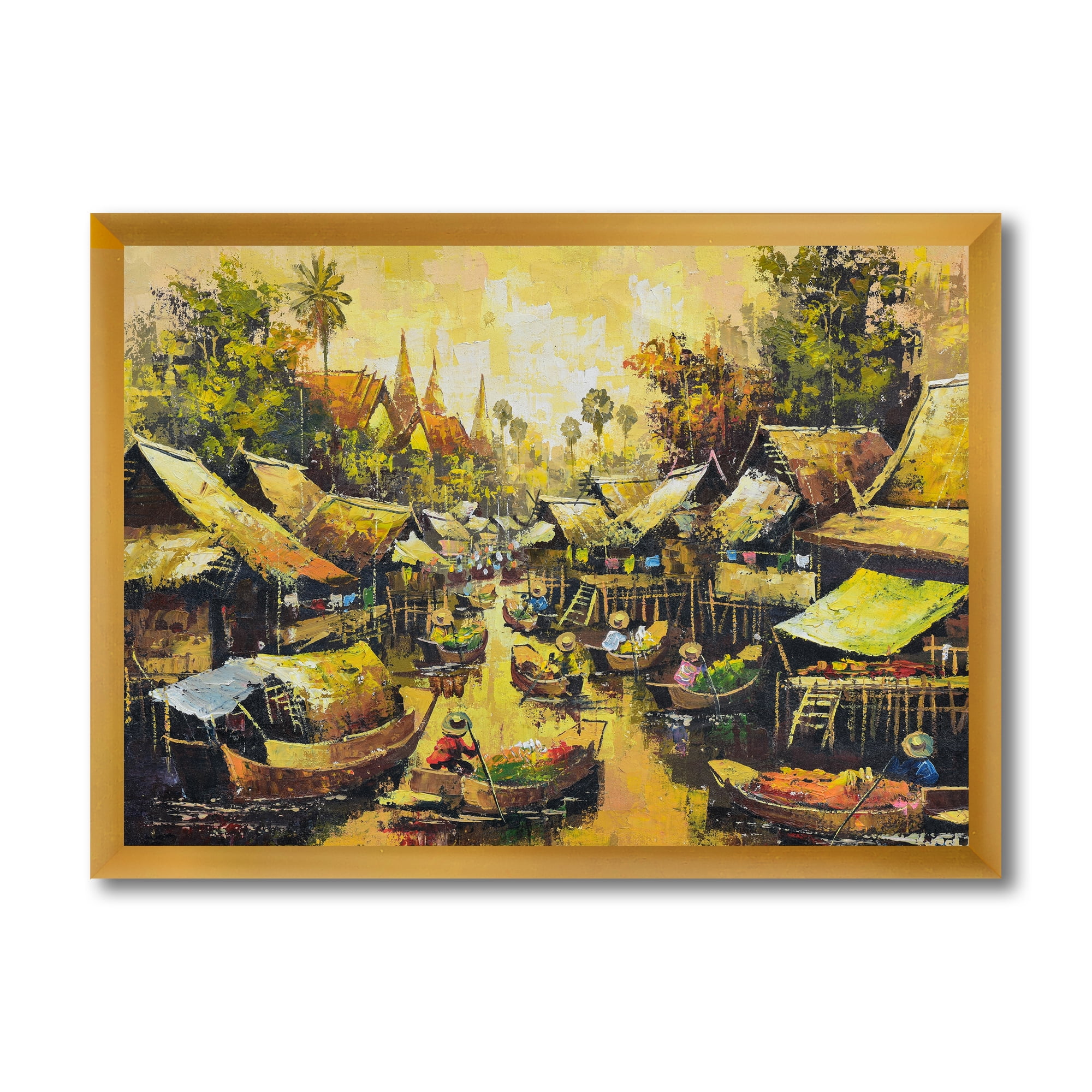 Designart 'Ancient Waterside Life II' Traditional Framed Art Print