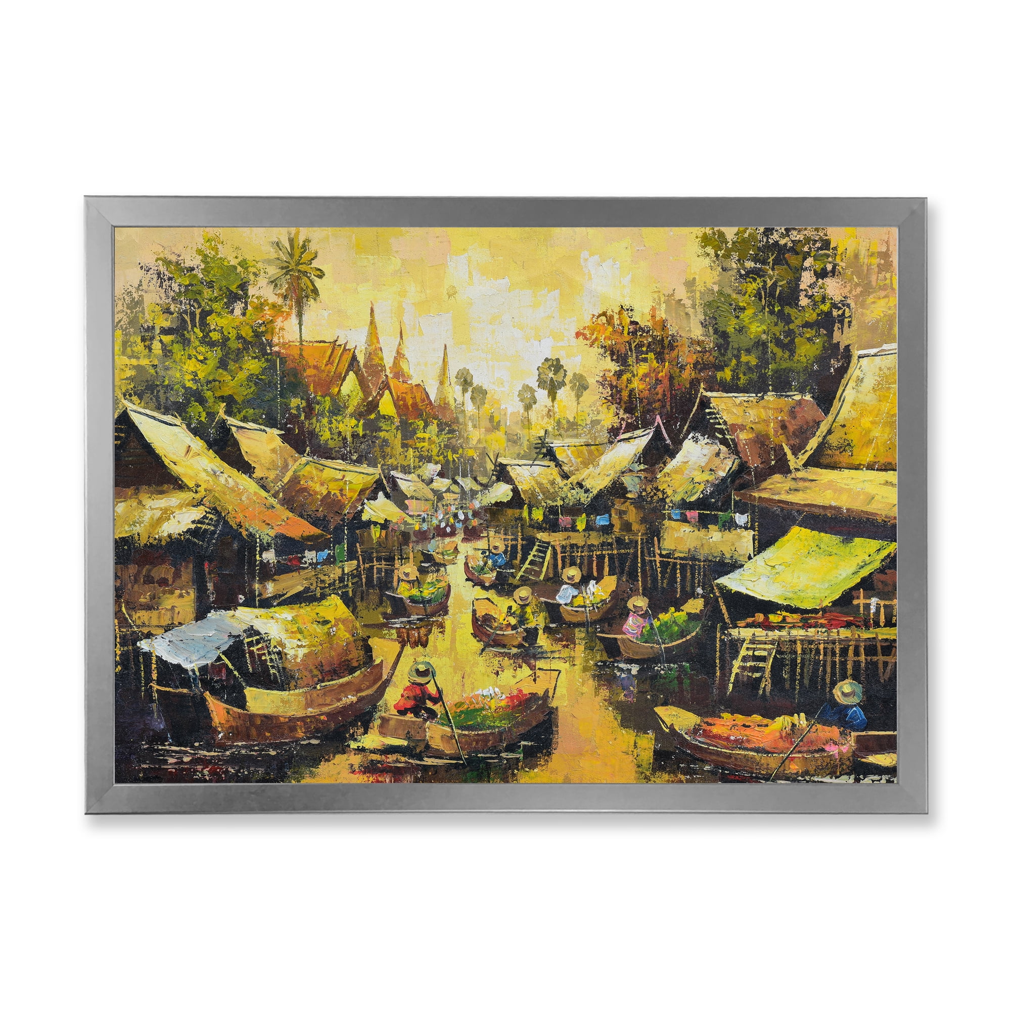 Designart 'Ancient Waterside Life II' Traditional Framed Art Print