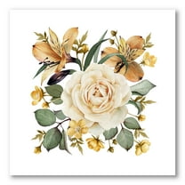 Designart ' Ancient White Rose ' Traditional Canvas Wall Art Print
