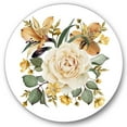 thumbnail image 1 of Designart 'Ancient White Rose' Traditional Circle Metal Wall Art 11x11 - Disc of 11, 1 of 5