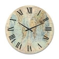 thumbnail image 1 of Designart 'Ancient World Map II' Rustic Wood Wall Clock, 1 of 5