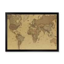 Designart 'Ancient World Map III' Vintage Framed Art Print