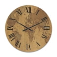 thumbnail image 1 of Designart 'Ancient World Map III' Vintage Wood Wall Clock, 1 of 5