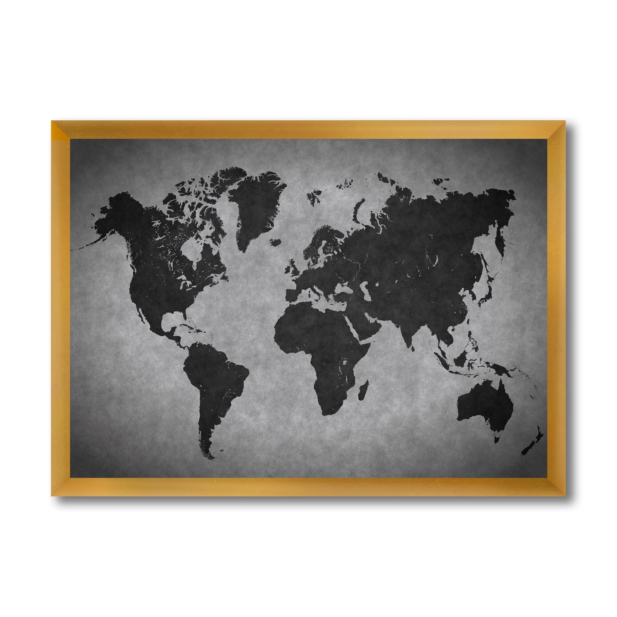 Designart 'Ancient World Map IX' Vintage Framed Art Print