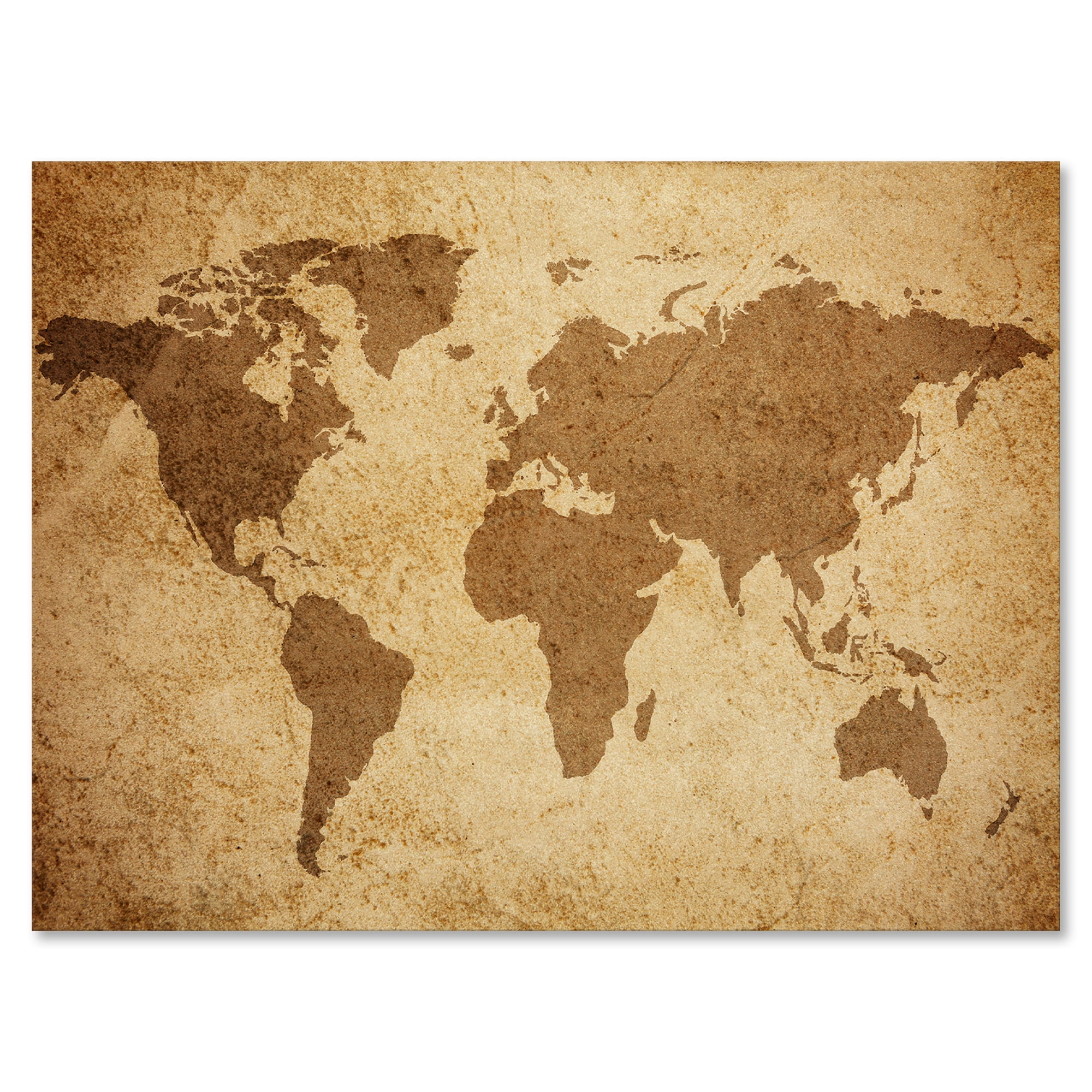 Designart ' Ancient World Map V ' Vintage Canvas Wall Art Print