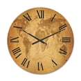 thumbnail image 1 of Designart 'Ancient World Map X' Vintage Wood Wall Clock, 1 of 5
