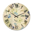 thumbnail image 1 of Designart 'Ancient Yellow Chrysanthemus II' Traditional Wood Wall Clock, 1 of 5