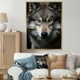 thumbnail image 1 of Designart "And White Grey Wolf I" Animals Floater Framed Wall Art Living Room, 1 of 7