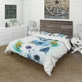 thumbnail image 1 of Designart 'Anemones And Peacock Feathers' Floral Duvet Cover Set, 1 of 4