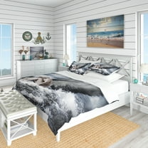 Designart 'Angel Resting By Crashing Waves' Nautical & Coastal Duvet Cover Set