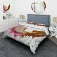 thumbnail image 1 of Designart "Angelic Dusty Pink Wings" Abstract Bedding Covert Set - Glam Pink Fantasy Bed Set With 1 Sham, 1 of 6