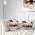 thumbnail image 1 of Designart Angry Brown Watercolor Cat Sketch - Animal Throw Pillow - 12x20, 1 of 5