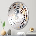 thumbnail image 1 of Designart "Angular Hexagons in Orange and Grey III" Geometric Spiral Dot Round Wall Mirror - Oval Printed Decorative Mirror - Multiple Color Options, 1 of 5