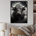 thumbnail image 1 of Designart "Animal African Grey Buffalo I" Animals Floater Framed Canvas Wall Art, 1 of 7