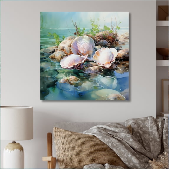 Designart "Animal Clam Marine euphony" Animals Canvas Art Print