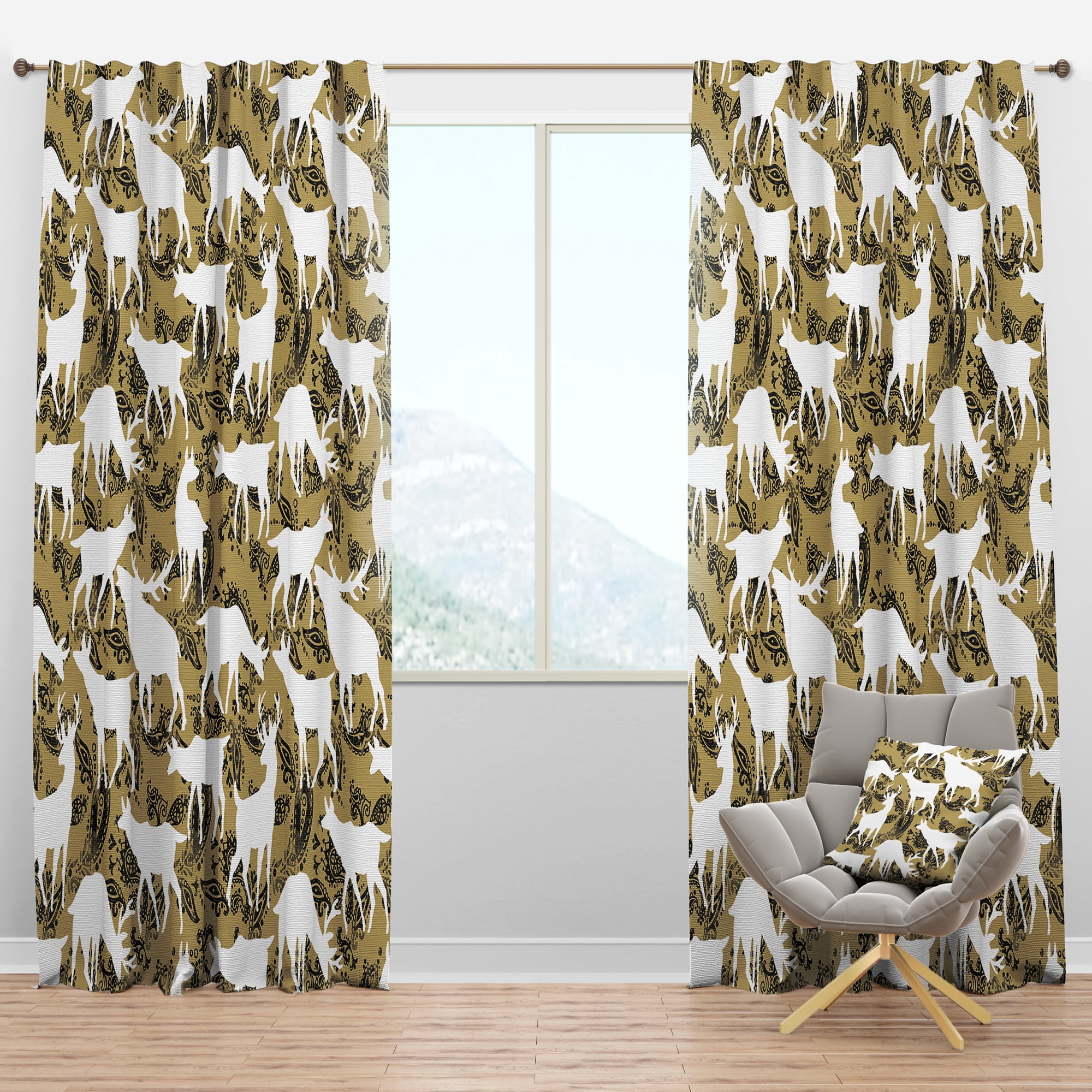 Designart 'Animals Wild Pattern' Animals Blackout Curtain Panel
