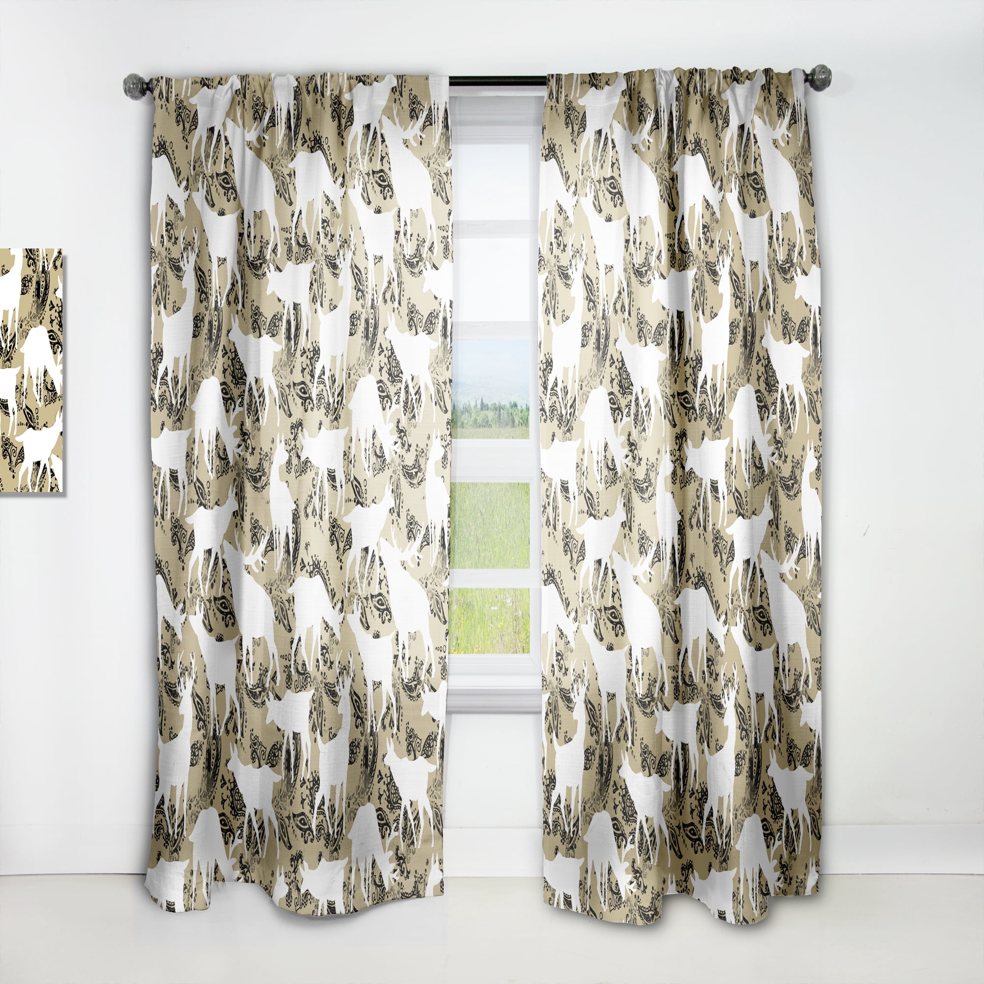 Designart 'Animals Wild Pattern' Animals Curtain Panel