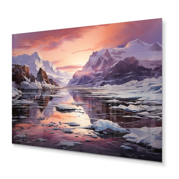 Designart "Antarctic Dream Antartica I" Winter Landscape Metal Wall Art Prints