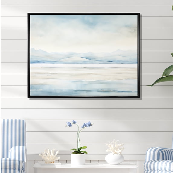 Designart "Antarctica'S Minimalist Glacier II" Glacier Floater Framed Canvas Art Print