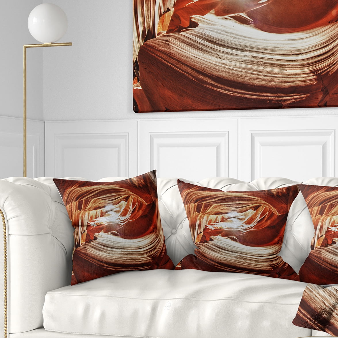 Designart Antelope Canyon Arch - Landscape Photo Throw Pillow - 18x18