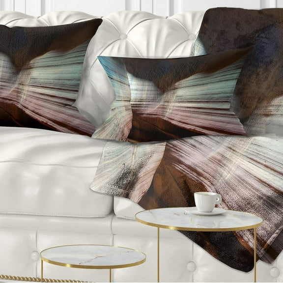 Designart Antelope Canyon Arizona - Landscape Photo Throw Pillow - 12x20
