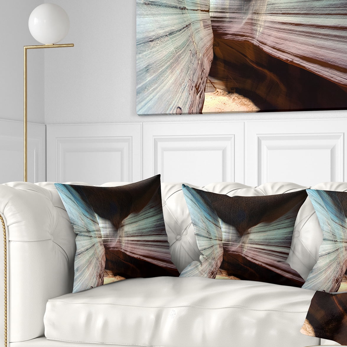 Designart Antelope Canyon Arizona - Landscape Photo Throw Pillow - 16x16