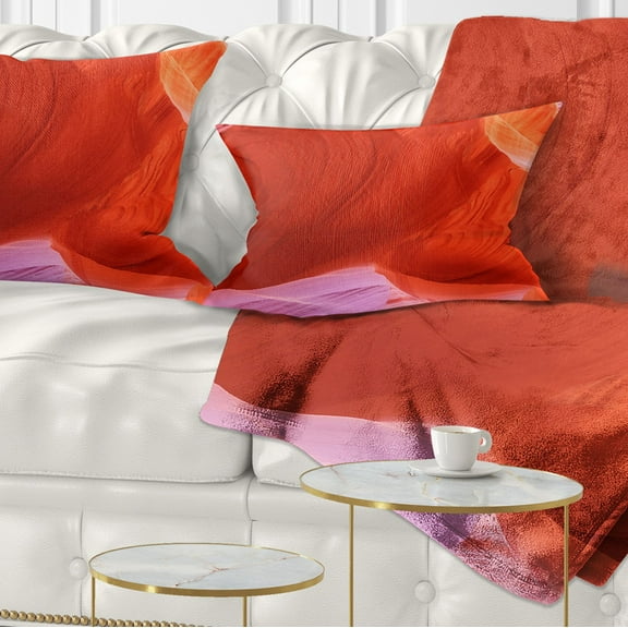 Designart Antelope Canyon Cave Inside - Landscape Photography Throw Pillow - 12x20