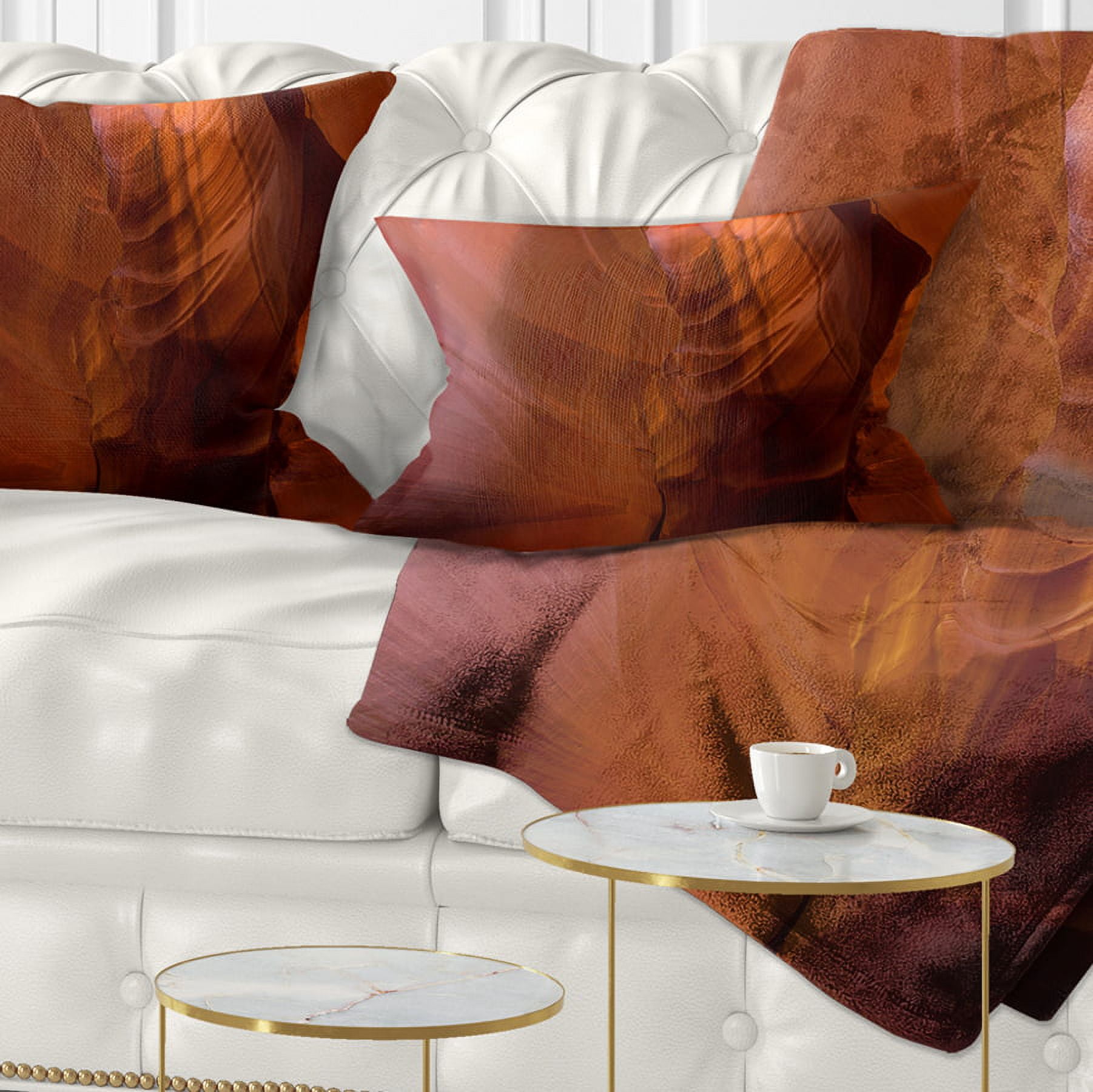 Designart Antelope Canyon Crack - Landscape Photography Throw Pillow - 12x20