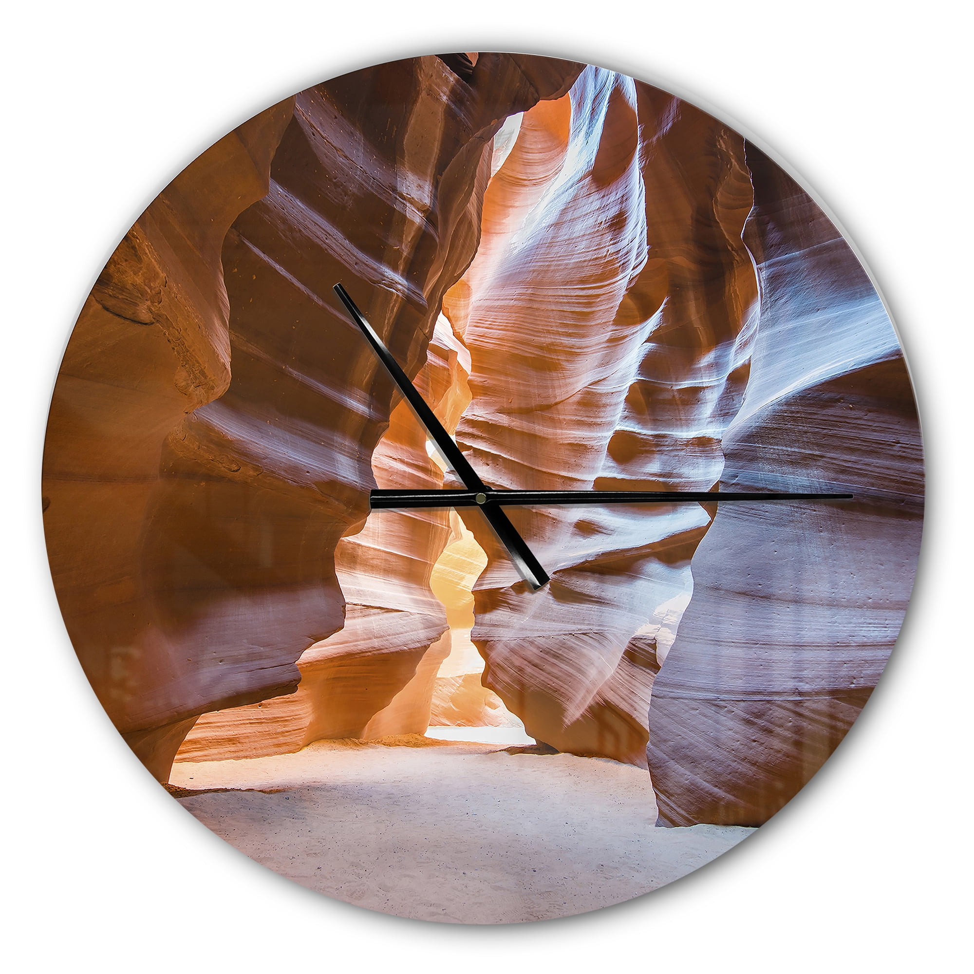 Designart 'Antelope Canyon Glow Inside ' Modern wall clock