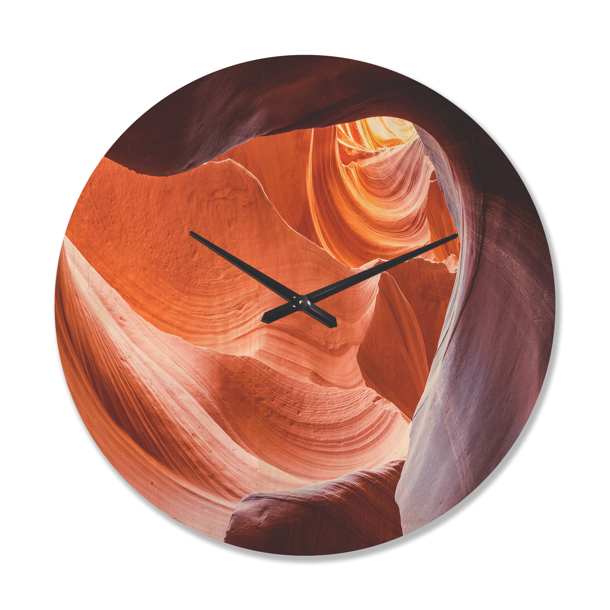 Designart 'Antelope Canyon Inside View Landscape' Modern Wood Wall Clock