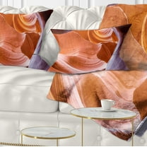 Designart Antelope Canyon Inside View - Landscape Photography Throw Pillow - 12x20