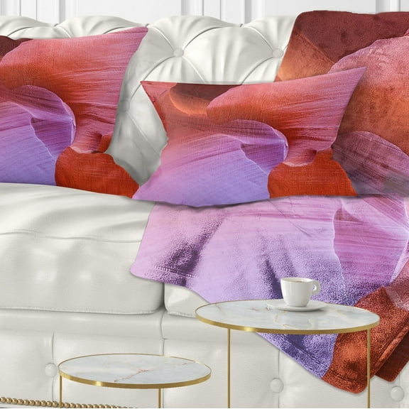 Designart Antelope Canyon Landscape - Photography Throw Pillow - 12x20