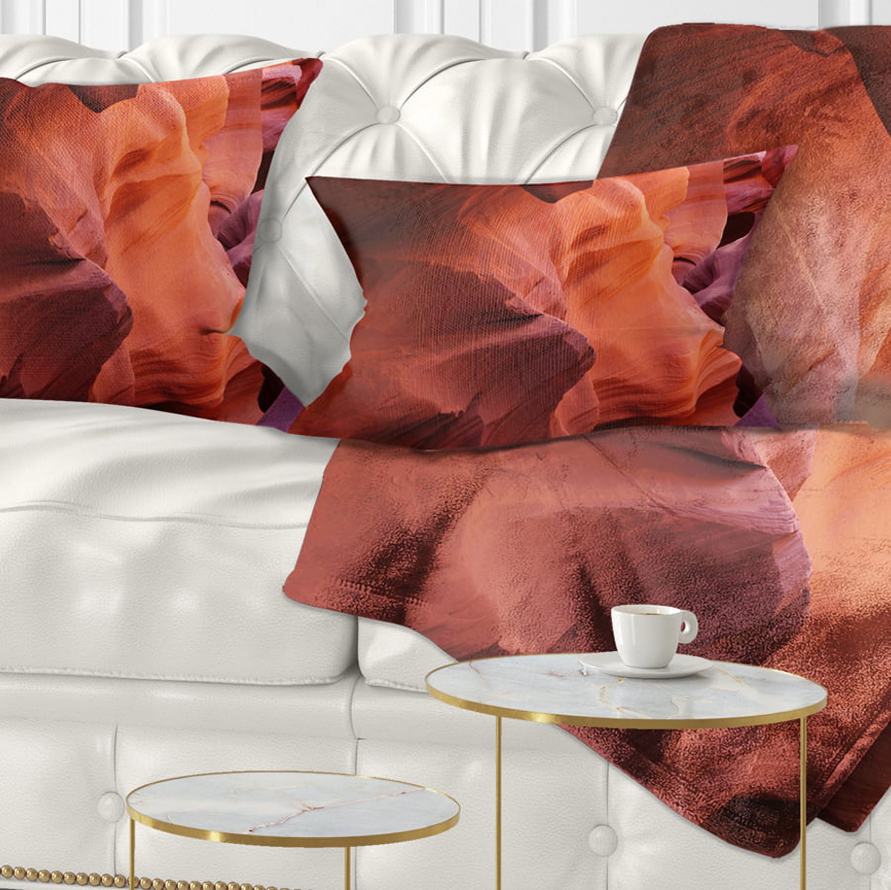 Designart Antelope Canyon Magical Shades - Landscape Photography Throw Pillow - 12x20