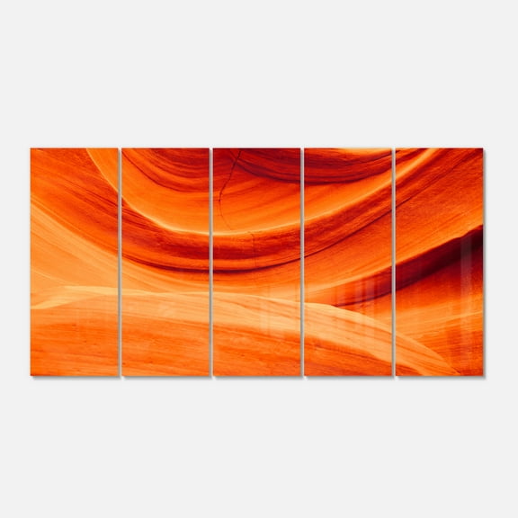 Designart 'Antelope Canyon Orange Wall' Metal Wall Art