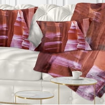 Designart Antelope Canyon Structures - Landscape Photography Throw Pillow - 12x20