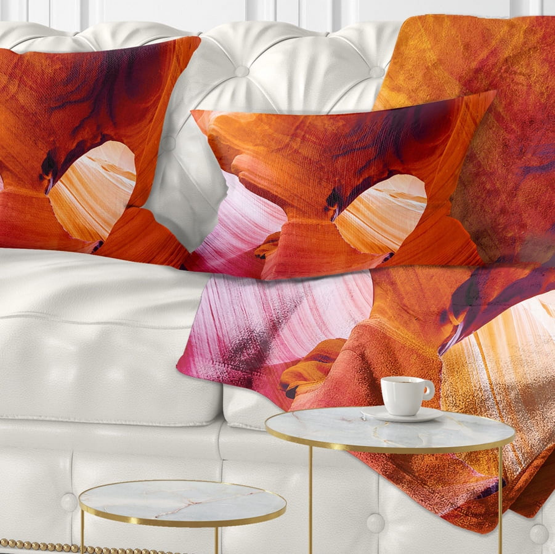 Designart Antelope Canyon USA - Landscape Photo Throw Pillow - 12x20