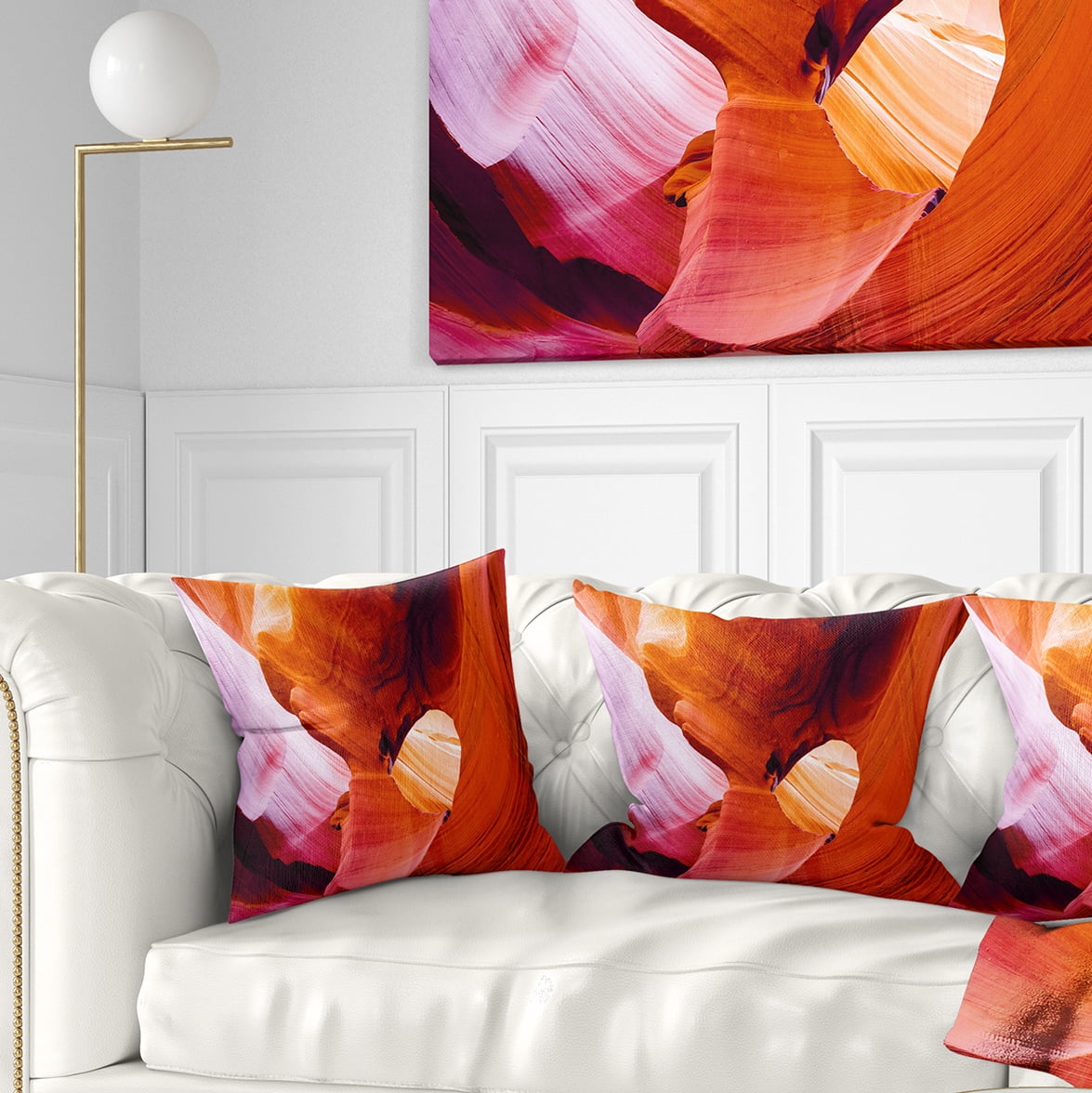 Designart Antelope Canyon USA - Landscape Photo Throw Pillow - 16x16