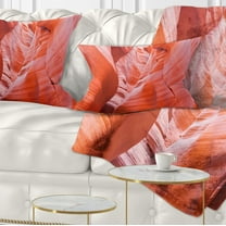 Designart Antelope Canyon Walls - Landscape Photo Throw Pillow - 12x20