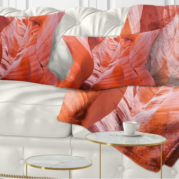 Designart Antelope Canyon Walls - Landscape Photo Throw Pillow - 12x20