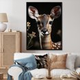 thumbnail image 1 of Designart "Antelope Photo Black Selfie I" Animals Floater Framed Canvas Print, 1 of 7