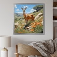 thumbnail image 1 of Designart "Antelope in Blooming Meadow" Abstract Framed Wall Art Decor - Modern Brown Abstract Fractal Living Room Framed Canvas Art, 1 of 6