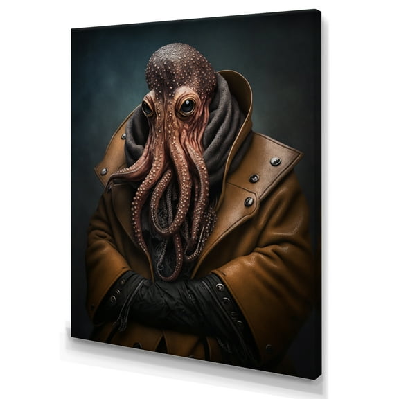 Designart Anthropomorphic Of Octopus Portrait I Canvas Wall Art